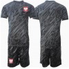 Baby Fußballbekleidung Polen Torwart Auswärtstrikot EM 2024 Kurzarm (+ kurze hosen)